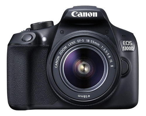  Canon EOS Rebel 1300D 18-55mm IS II Kit DSLR color  negro