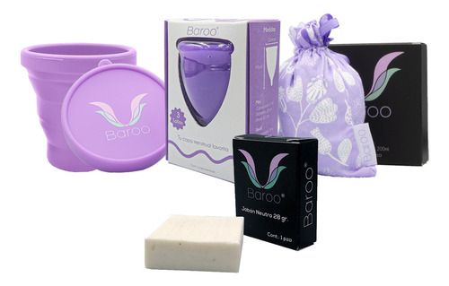 Copa Menstrual Baroo + Vaso Estérilizador + Bolsa De Tela