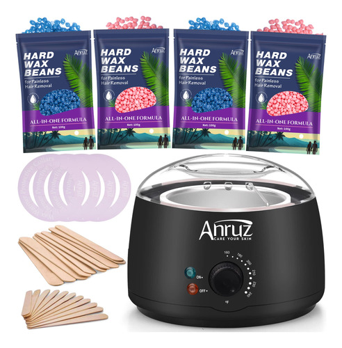 Anruz Kit De Depilacin Con Cera Para Mujeres Y Hombres, Para