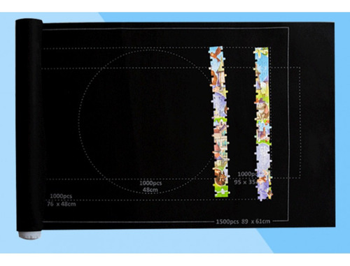 Tapete Puzzle Baby Roll 3000, Color Negro
