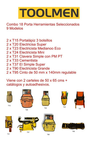 Imagen 2 de 4 de Cartuchera Cinto Para Herramienta Toolmen - 9 Modelos X 2