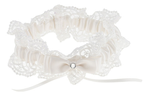 2 Piezas Liga De Encaje Floral Boda Novia Recuerdo Bowknot