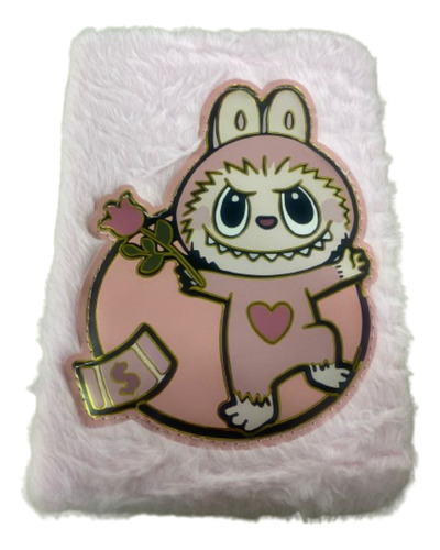 Cuaderno Agenda Peluche 100hojas Labubu Stitch Capibara Rosa Claro Labubu