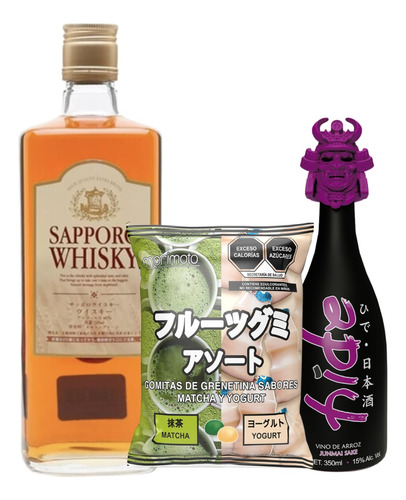Paquete Whisky Saporo + Sake Hide + Gomitas