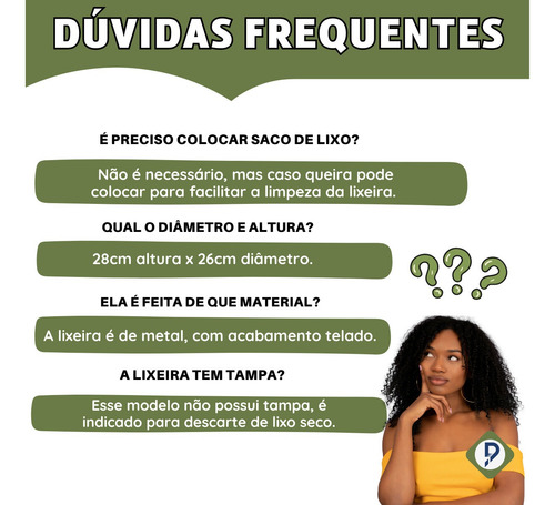 Imagem 6 de 8 de Lixeira Telada De Metal 12,5 Litros Preta Escritório Sala