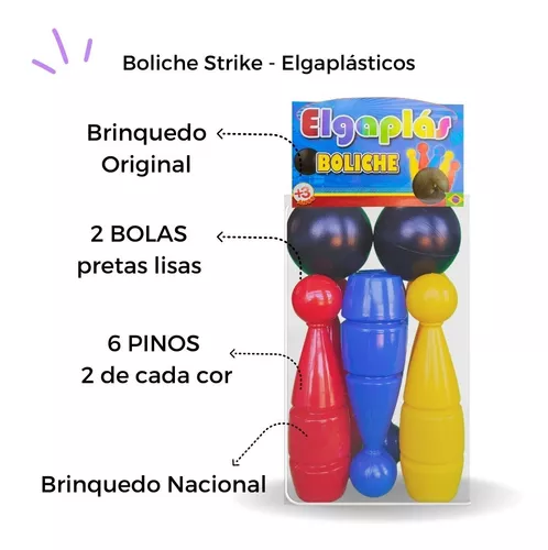 Jogo Boliche Infantil Com 6 Pinos E 2 Bolas De Brinquedo Colorido