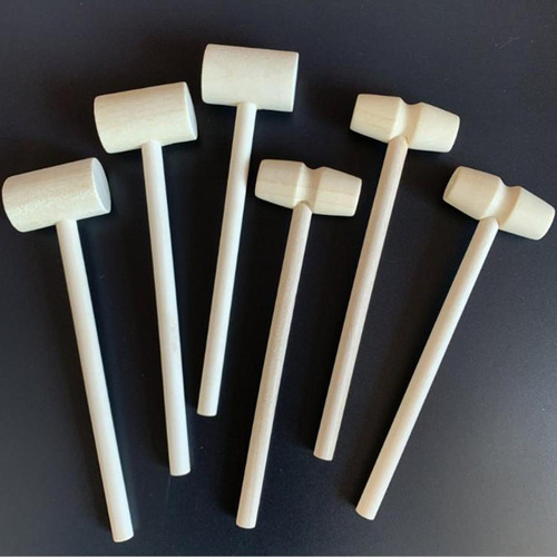 5 X 10 Juego De Mini Martillos De Madera Para Niños 14,7cm