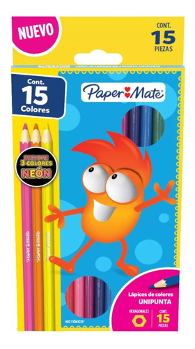 Lapices De Colores Paper Mate X12 +3 Neon