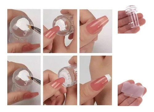 Sello De Uñas De Silicona Transparente Para Francesinha, 6 U