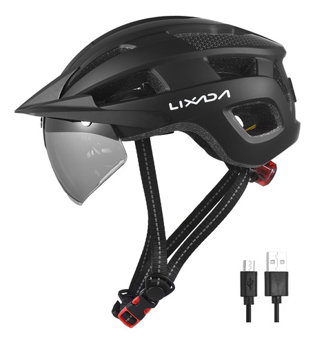 Casco De Seguridad, Visera, Luz Trasera Para Bicicleta, Reca