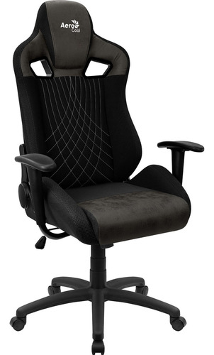 Silla de escritorio AeroCool Earl gamer ergonómica negra con tapizado de aerosuede