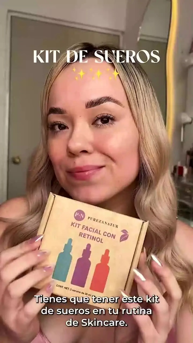 PUREZA NATUR Kit Serum facial Acido Hialurónico, Vitamina C y Retinol ...