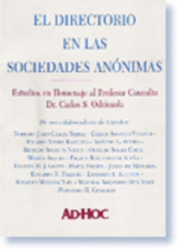 El Directorio En Las Sociedades Anónimas - García Tejera Y V