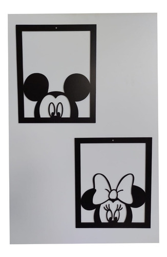 Cuadro Calado Mickey Minnie Fibroplus 30cm X 25cm