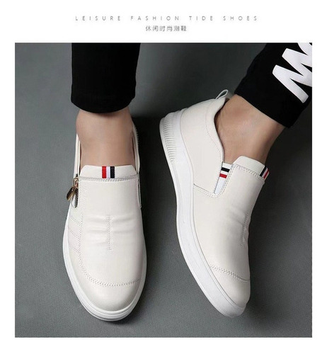 Zapatos De Cuero Casuales Con Cremallera Respirable 2024