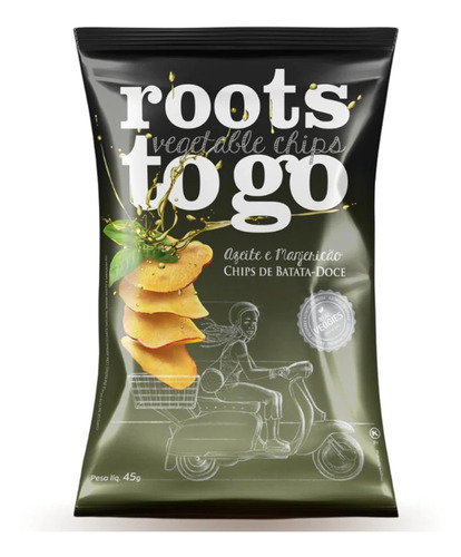 12x Chips Batata-doce E Manjericão Roots To Go 45g
