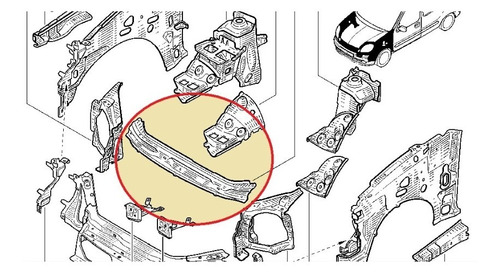 Travesaño Superior Renault Kangoo 1996 A 2008 Original