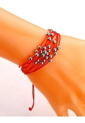 Pulsera De Hilo Rojo Azul En Capas Cuentas Protección Suerte