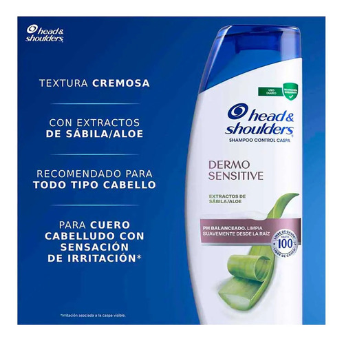 5 Shampoo Head & Shoulders Dermo Sensitive Extractos 180ml