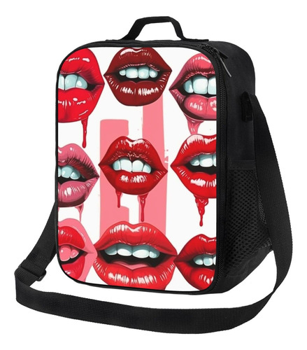 Bolsa Almuerzo Aislada Para Mujer Coleccion Labio Rojo Caja