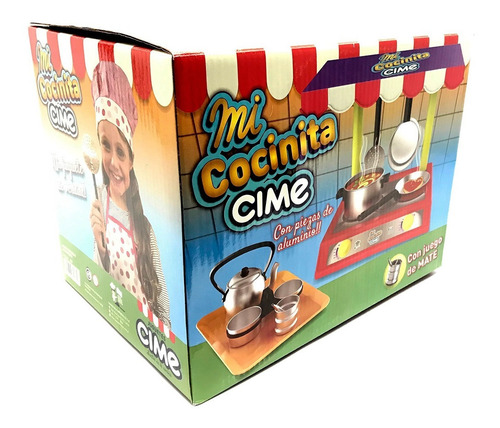 Imagen 2 de 2 de Cocina De Juguete Mi Cocinita Con Techo Set De Olla Y Sarten