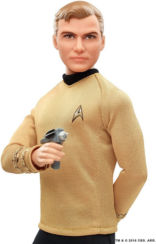 Boneco Barbie Star Trek Kirk Edição 50 Anos Articulado Top