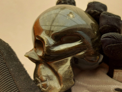 Cráneo Tallado En Obsidiana Dorada Artesanal (Usado)