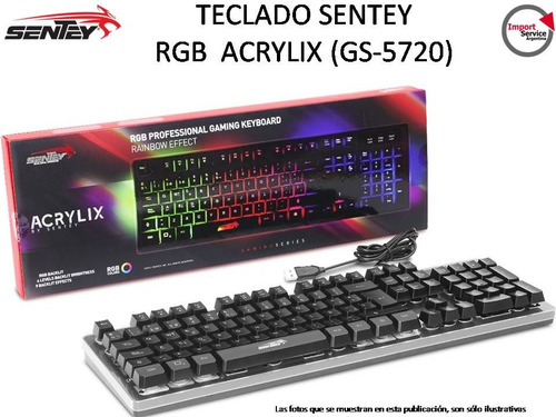 Teclado Gamer Sentey Acrylix Gs-5720 Rgb Retroiluminacion