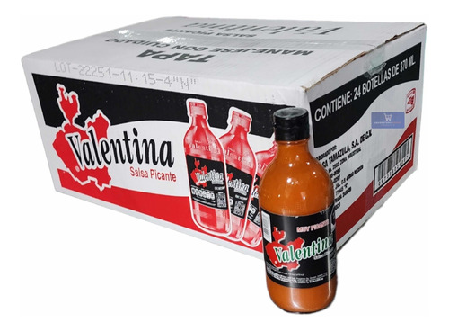 Caja Salsa Valentina Negra Con 24 Botellas De 370ml C/u