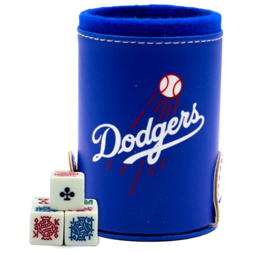 Cubilete Dodgers Los Angeles Con Portadados. Dados Grabados
