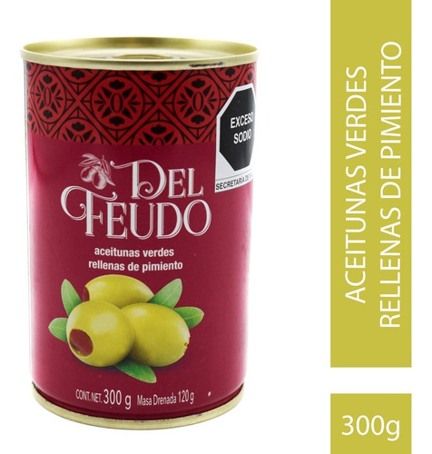 Aceitunas Verdes Rellenas De Pimiento Del Feudo 300 Gr