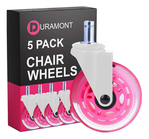 Ruedas Para Silla De Oficina Juego De 5 Color Rosa Silencios