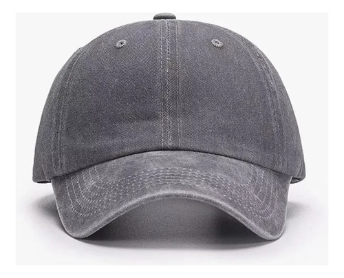 Gorra Lisa Vintage Gabardina 100% Algodón Premium Importada Gris Claro Regulable Vintage