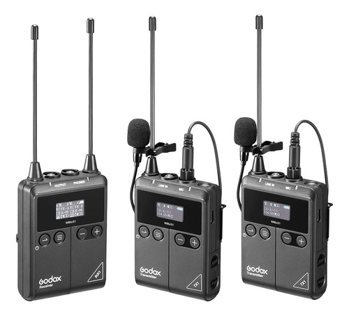 Kit2 Uhf Sistema Microfono Inalambrico Para Camara