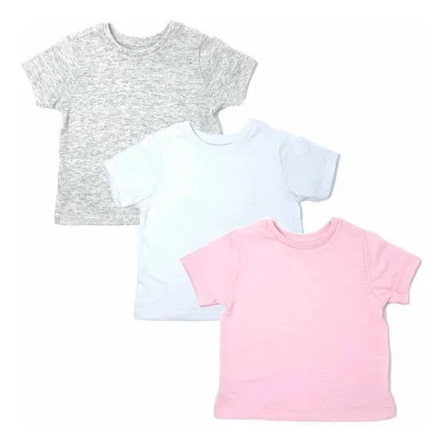 Playera Bebe Basica - 3 Piezas - Playeras Para Bebes | MercadoLibre