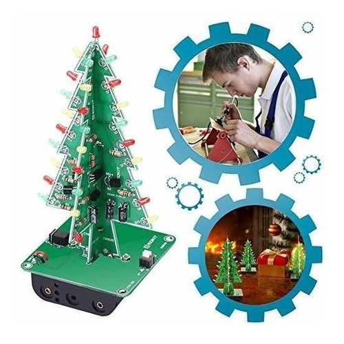 Icstation Bricolaje 3d Kit De Arbol De Navidad Con 3 Colores