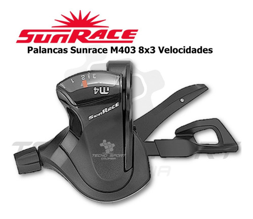 Imagen 4 de 7 de Shifter Sunrace M403 Palanca Cambio 3x 8 Veloc Bicicleta Mtb