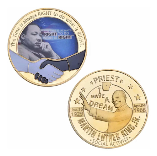 Colección De 5 Monedas De Martin Luther King Jr. Bañadas Oro