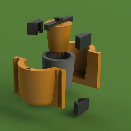 Molde Para Macetas De Concreto Impreso En 3d Cilindro