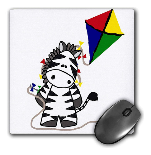 3drose Mouse Pad Cute Funny Zebra Flying Kite Cartoon - 8 By