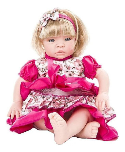 Bebê Reborn Boneca Menina Loira Baby Dolls Corpo Em Silicone