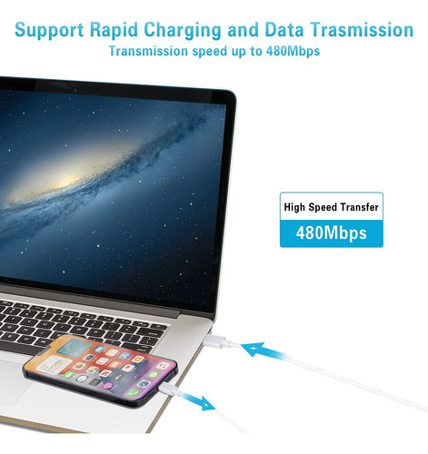Cable Usb C A Lightning Rctech, Paquete De 3 M Mfi Para Ipho
