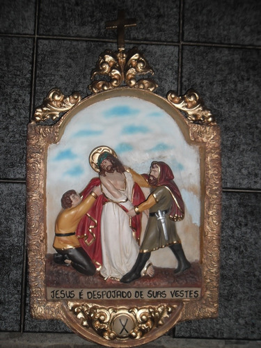Via Sacra Resina 15 Quadros 65x40cm Frete Grátis Sul Sudeste