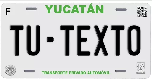 Placas Para Auto Personalizadas Yucatan