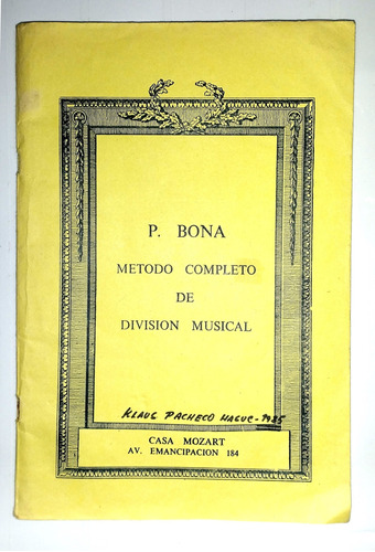 P Bona Metodo Completo De División Musical Casa Mozart