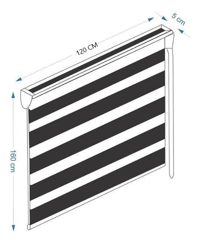 Persiana Rolo Duplo Zebra Sunny Cinza 120 (l) X 160 (a) Cm