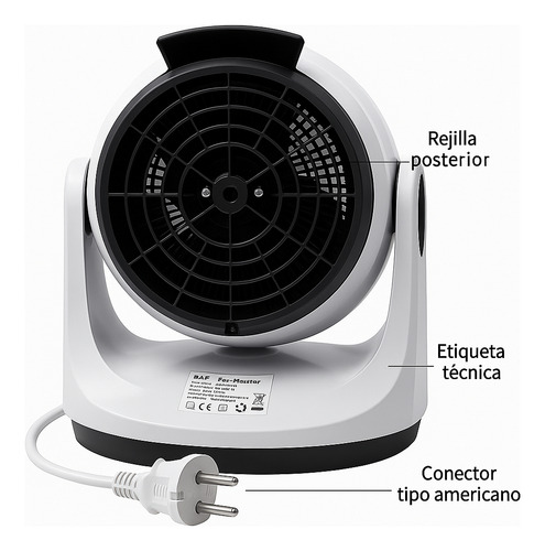Calefactor Electico Portátil Caliente Frio Raf 2000w 90°