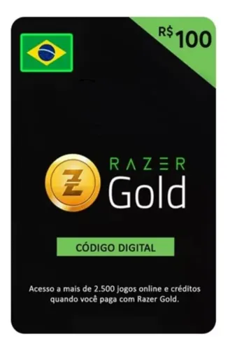 Cartão Presente Pré-pago Razer Gold R$100 Digital Imediato