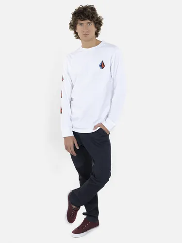 Polera Iconicstone Ls Tee Hombre Blanco Volcom