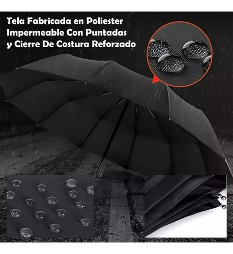 X2 Paraguas Automático Mango Curvo 16 Varillas Resistente